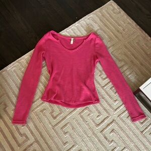 Anthropologie Pink Scoop Neck Sweater Size: Small Perfect Condition